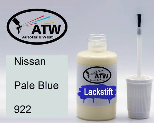 Nissan, Pale Blue, 922: 20ml Lackstift, von ATW Autoteile West.